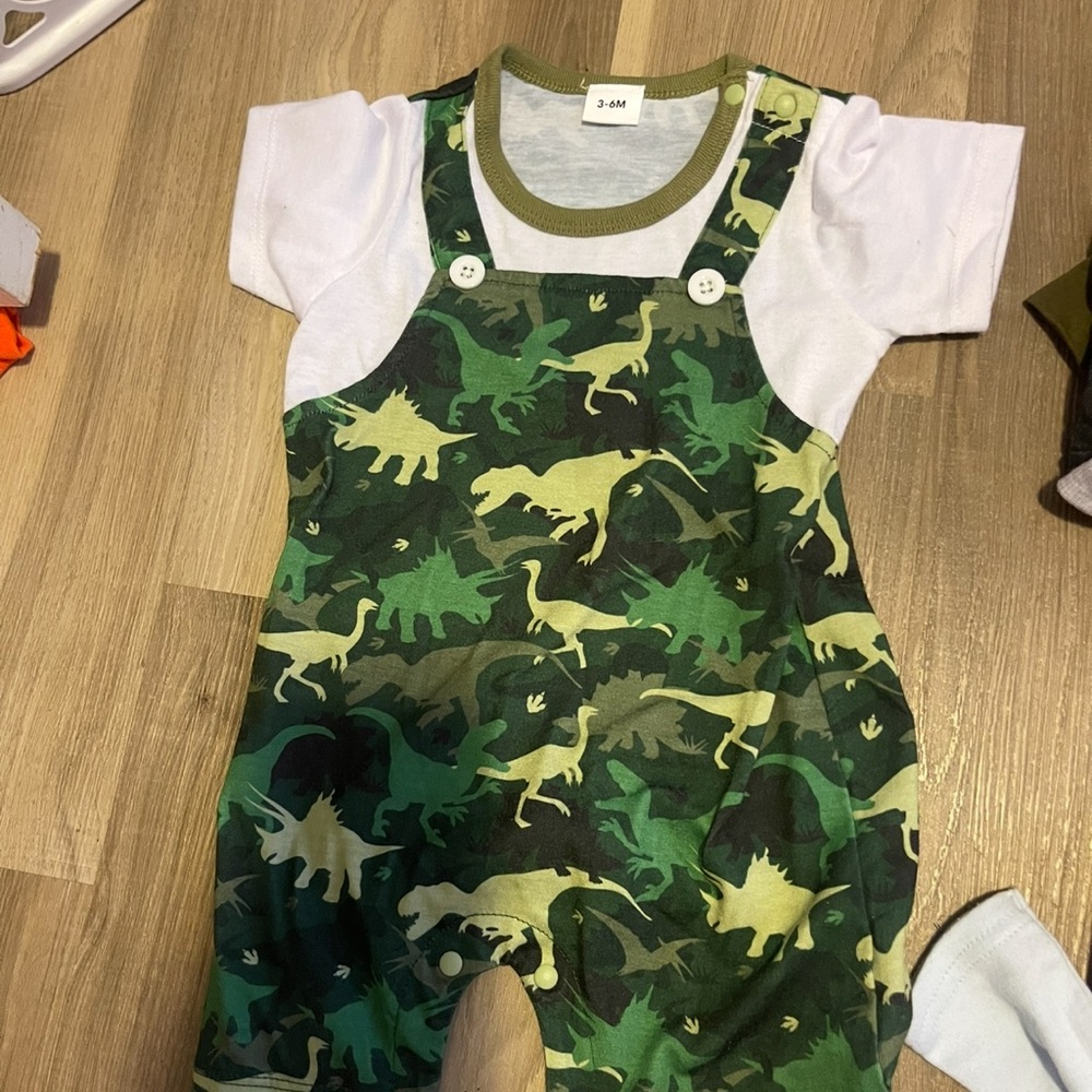 Dinosaur Print Baby Romper